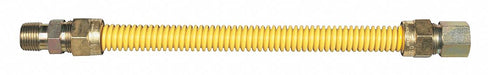 Gas Connector Hose 3/8 Dia Yellow