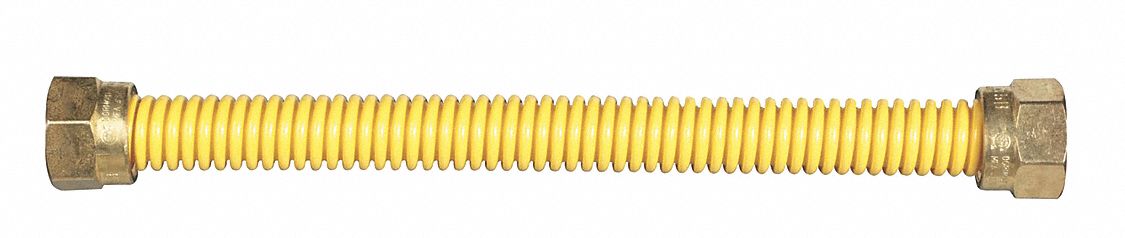 Gas Connector Hose 1/2 Dia Yellow