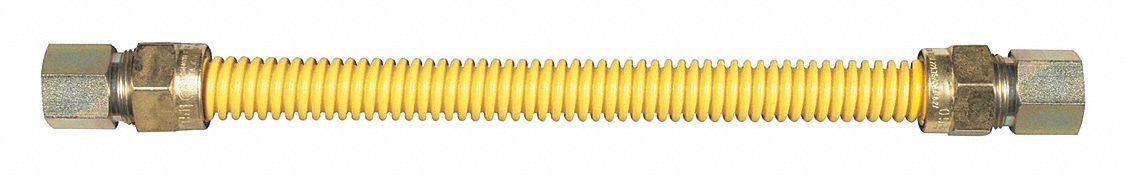 Gas Connector Hose 1/2 Dia Yellow