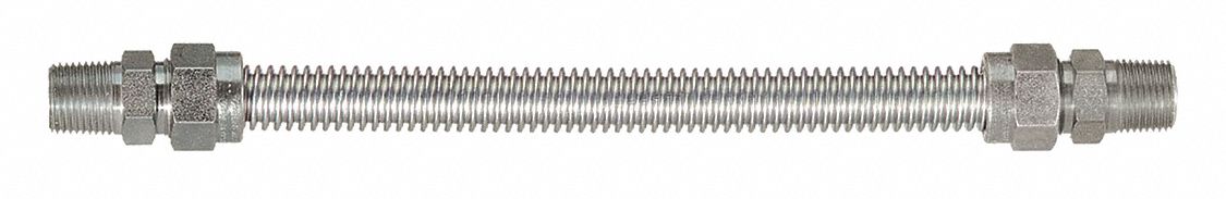 Gas Connector Hose 3/8 Dia Silver