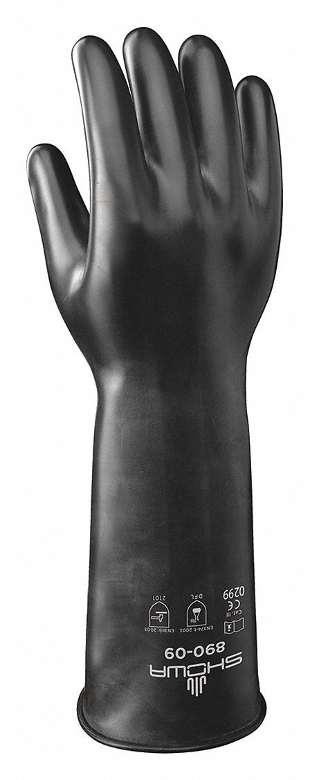 K2601 ChemResistantGloves Blk Beaded L 9 PR