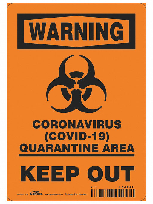 Coronavirus Quarantine Area Sign