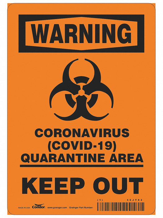 Coronavirus Quarantine Area Sign