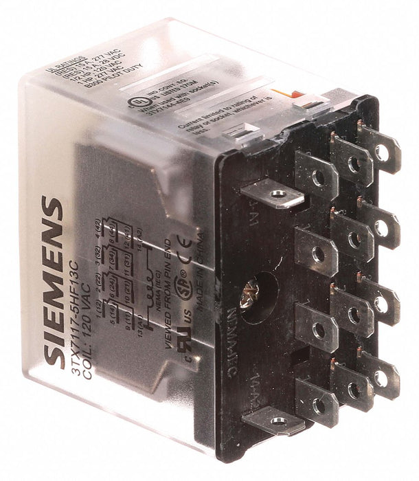 Plug-In Relay 120V AC 15 A 14 Pins