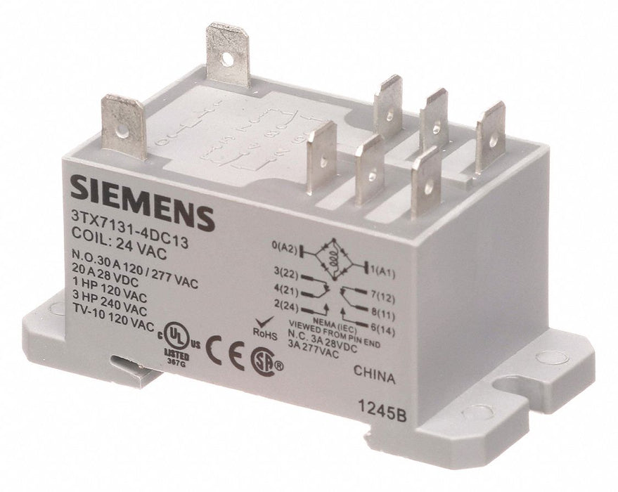 Enclosed Power Relay 24V AC DPDT Pins
