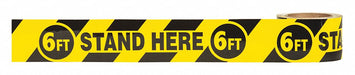 Floor Tape Black/Yellow 3 inx108 ft Roll
