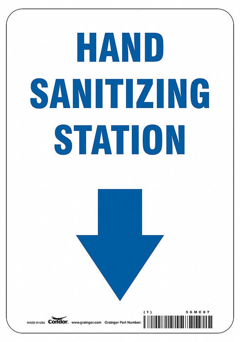 Hand Sanitizing Station Sign 10 H 7 W