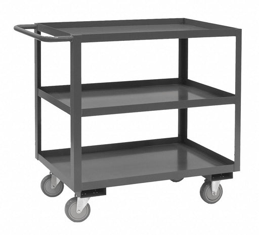 Cart Gray 3 Shelves with Side Brakes