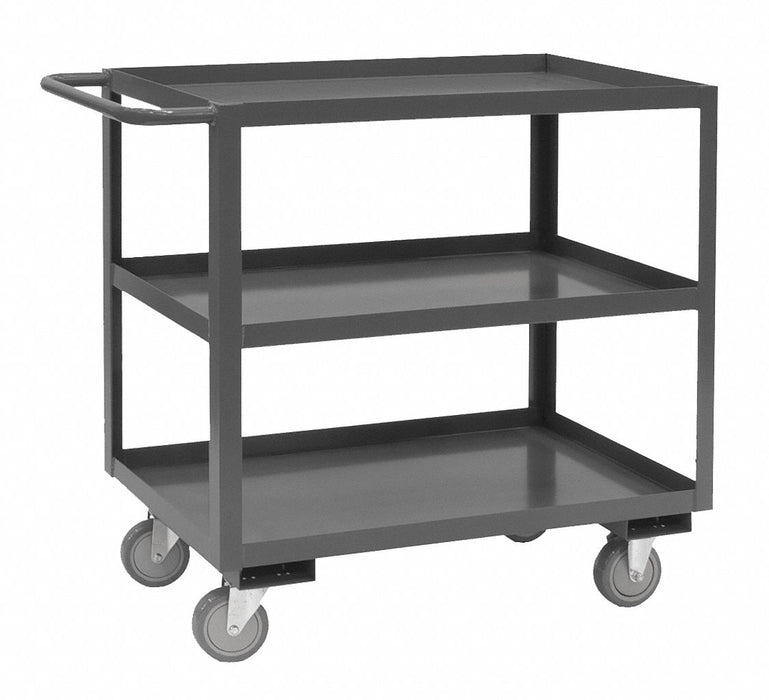 Cart Gray 3 Shelves with Side Brakes