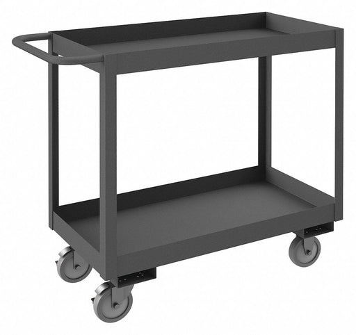 Cart Gray 2 Shelves with Side Brakes