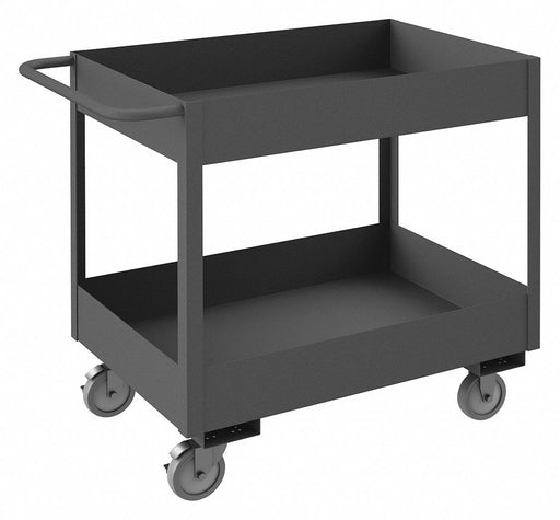 Cart Gray 2 Shelves with Side Brakes