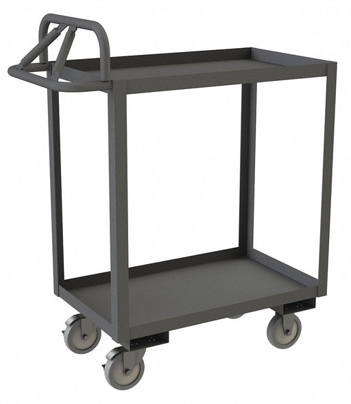 Cart Gray 2 Shelves with Side Brakes
