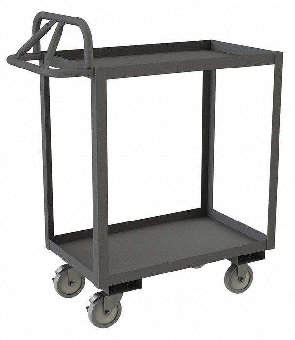 Cart Gray 2 Shelves with Side Brakes