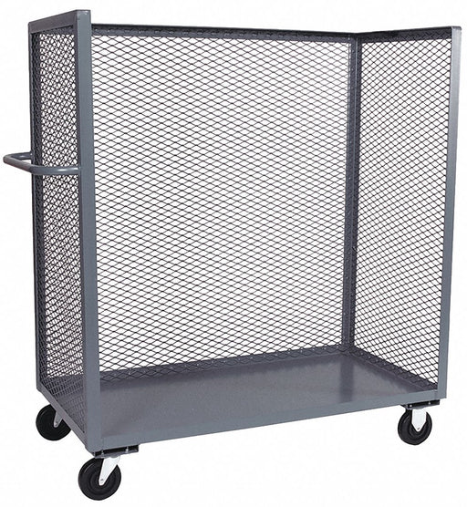 Stock Cart Mesh 3-Sided with Shelf