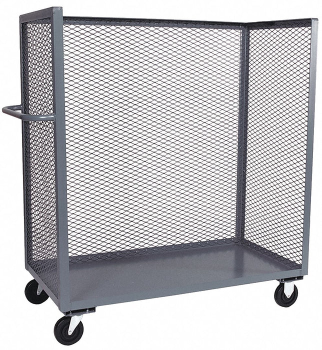 Stock Cart Mesh 3-Sided with Shelf