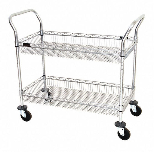 Utility Cart 2 Chrome Basket Shelves