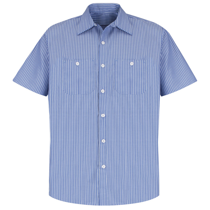 Men's Short Sleeve Striped Work Shirt