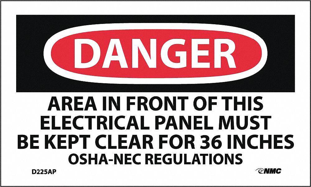 Danger Keep Elect Panel Clear Label PK5