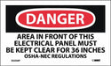 Danger Keep Elect Panel Clear Label PK5