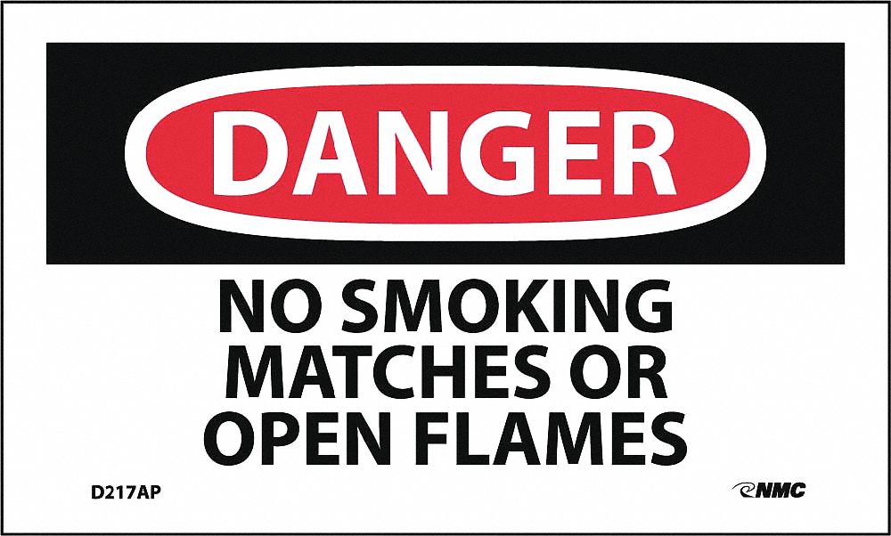 Danger No Smking Mtchs Or Open Flmes PK5