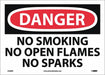 Danger No Smoking No Open Flames Sign
