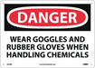 Sign Danger Wear Ppe When Handling Chem
