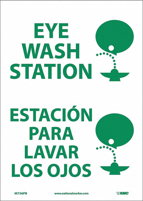 Eye Wash Station Sign - Bilingual