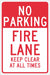 Sign No Parking Fire Lane Keep Clear