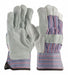Split Leather Palm Bk/Red Striped L PK12