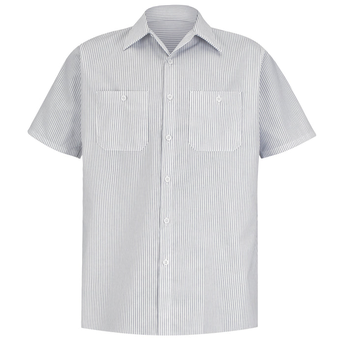 Men's Short Sleeve Striped Work Shirt