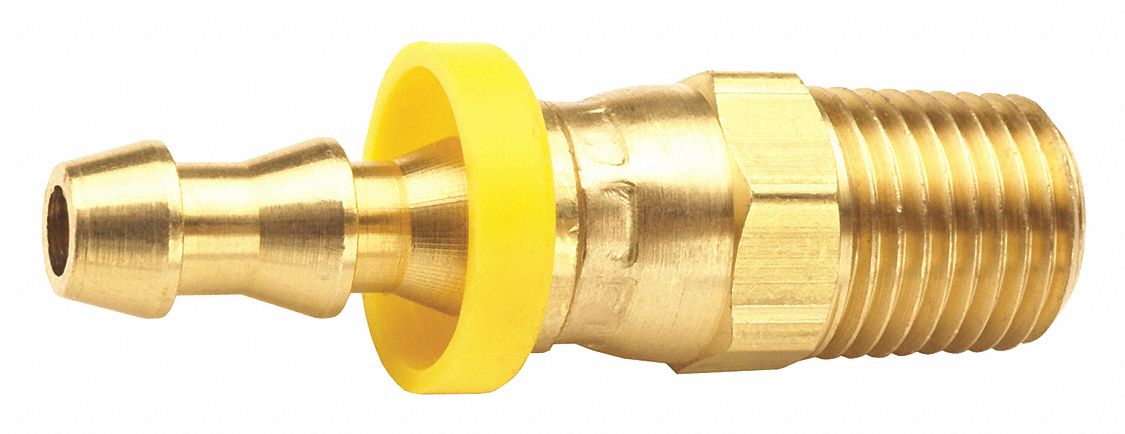Male NPTF Swiv 1/4 xPushon HoseBarb 3/8 