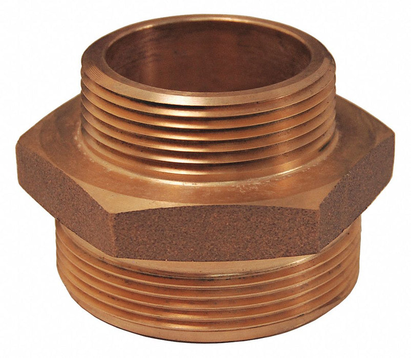 Domestic Hex Nipple BR 2 NPTx2.5 NST