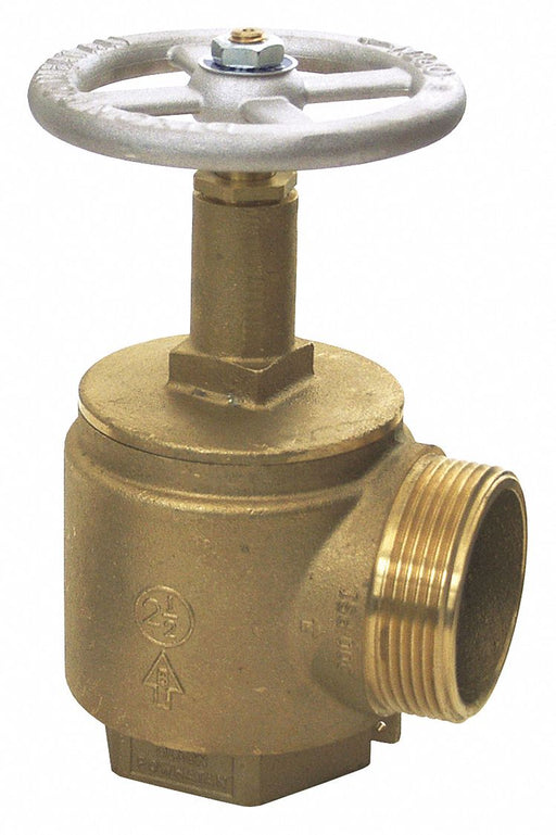 D BR Angle Hose Valve Male Outlet 2-1/2 