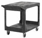 Medium Utility Cart 2 Shelf Black