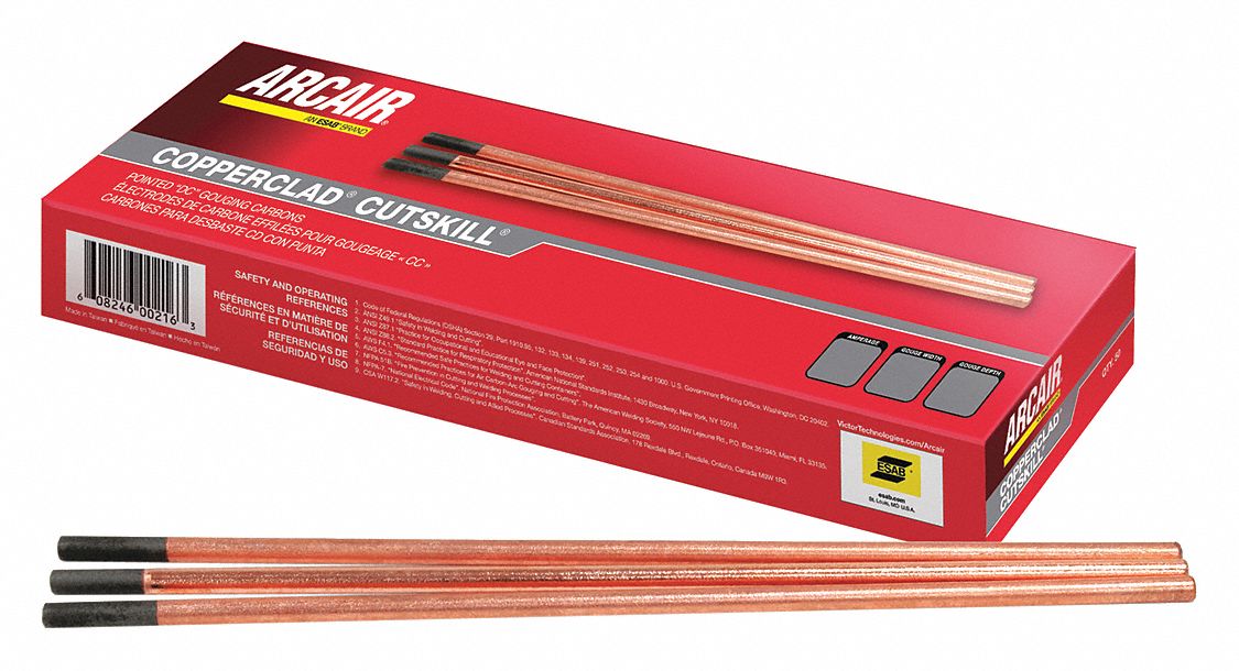 Elec Pointed Gouging Carb 1/4 x12 PK50