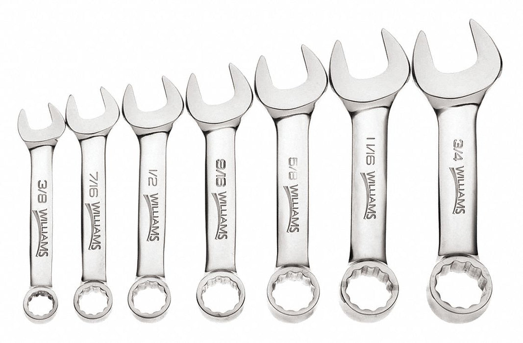 Stubby Wrench Set 7 pcs. 3/8 -3/4 