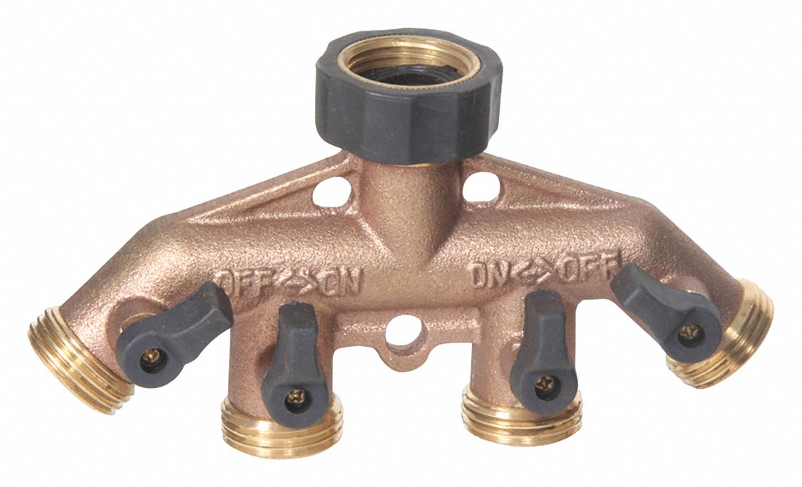 Hose Multi Splitter Brass Garden 3/4 GHT