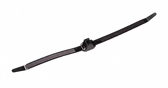 Dual Clamp Tie Black 12-3/4 150lb. PK50