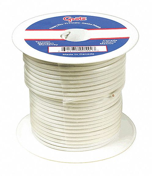 Primary Wire 14 Gauge White 100 ft.Spool