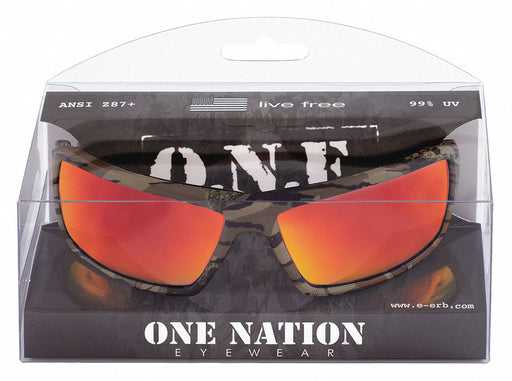 Safety Glasses Camo Frame Red Mirror