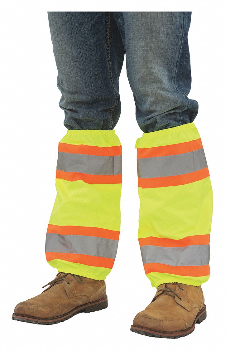 Leg Gaiters Contrasting Trim Hi-Viz Lime