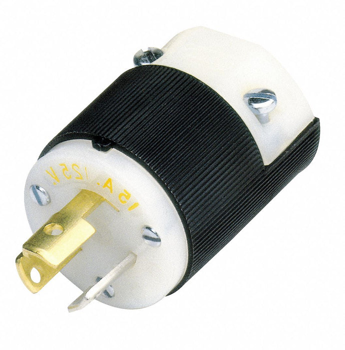 LckPlg Strt 15 A Blk White Nylon 3Blds