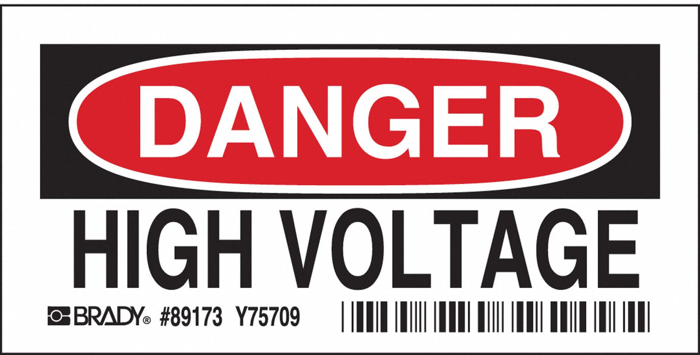 Danger Sign 3-1/2X5 R and BK/WHT HV
