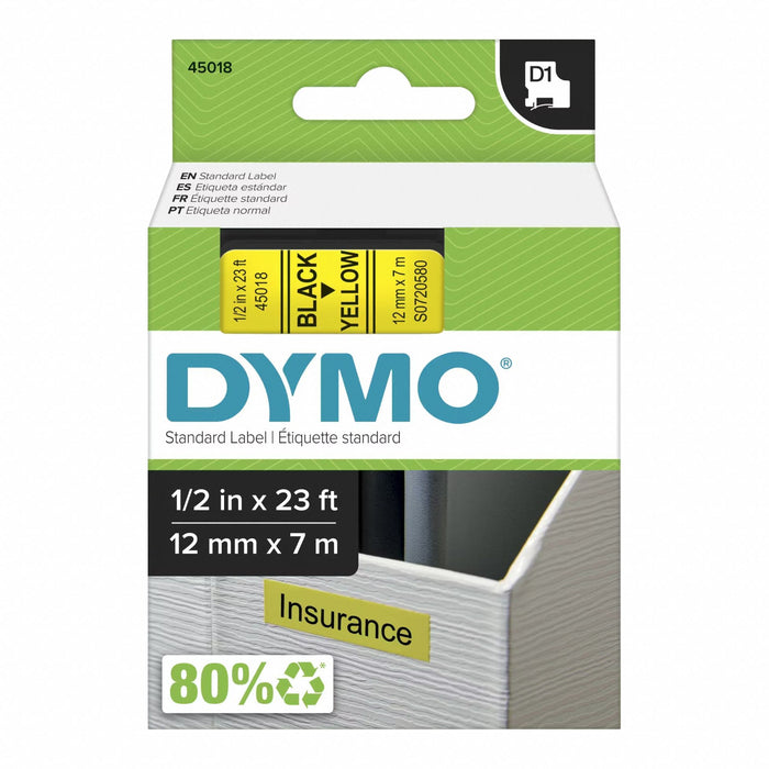 Label/RibbonCartridge Yellow 1/2inW
