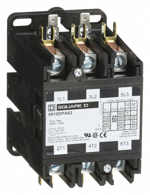 H2644 DefPurposeMagContactor 110/120VAC 3P 60A