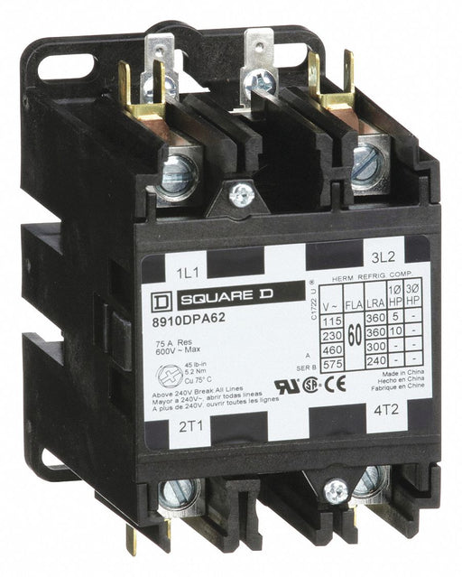 H2640 DefPurposeMagContactor 110/120VAC 2P 60A