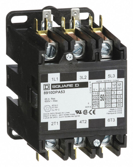 H2643 DefPurposeMagContactor 24VAC 3P 50A