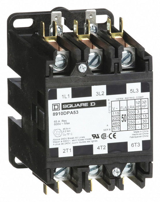 H2643 DefPurposeMagContactor 110/120VAC 3P 50A