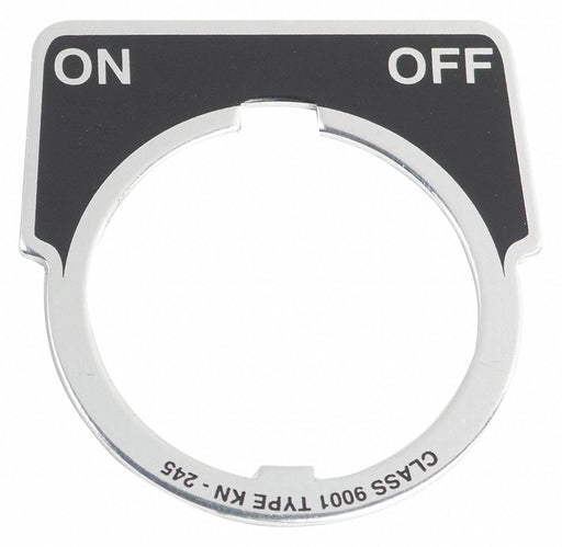 LegendPlate On-Off Silver/Blk Half-Round
