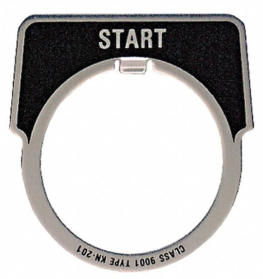 LegendPlate Start Silver/Blk Half-Round